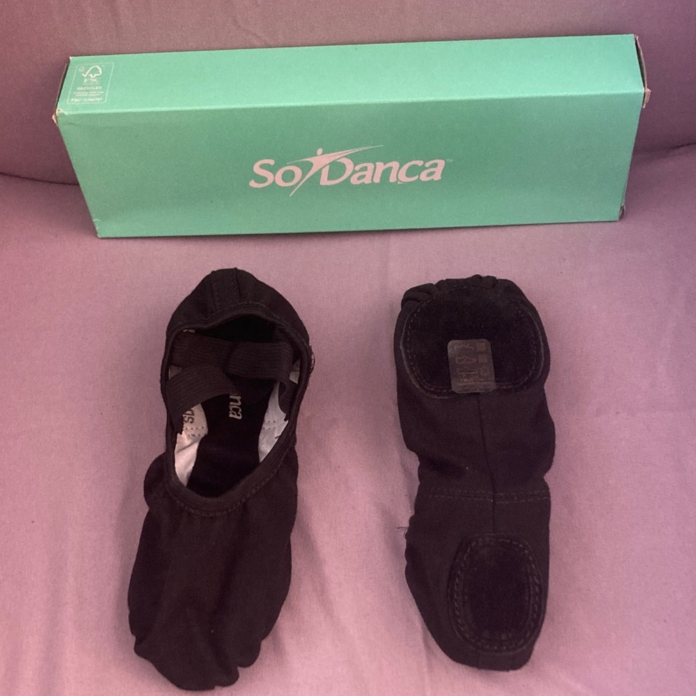 So Danca Black Kids Canvas Split Sole Dance Shoes